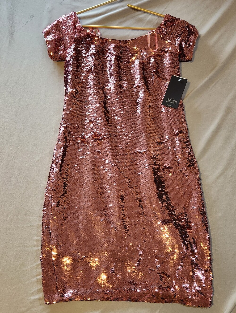 Aidan Mattox Rose Gold Sequin Dress